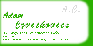 adam czvetkovics business card